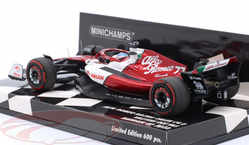 1/43 Minichamps 2022 Formula 1 Valtteri Bottas Alfa Romeo C42 #77 6th Bahrain GP Car Model Limited 600 Pieces