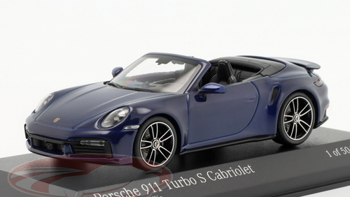 1/43 Minichamps 2020 Porsche 911 (992) Turbo S Convertible (Gentian Blue Metallic) Car Model