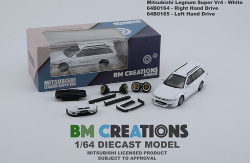  1/64 BM Creations Mitsubishi Legnum Vr4 -White (Extra Set of Wheels)