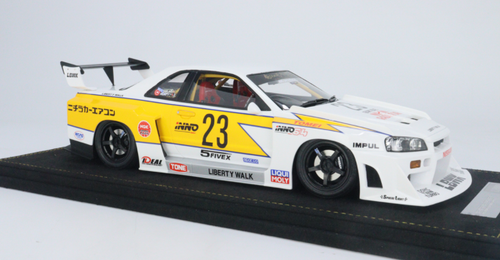 1/18 INNO NISSAN SKYLINE "LBWK" (ER34) SUPER SILHOUETTE with display case and Base