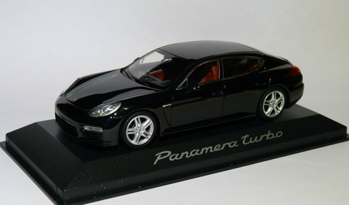 1/43 Dealer Edition 2014 Porsche Panamera Turbo 2nd Generation (Black) Car Model