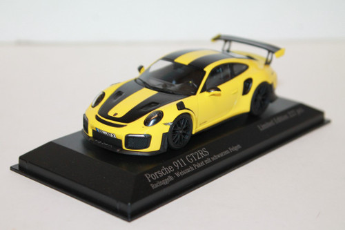 1/43 Minichamps 2018 Porsche 911 (991.2) GT2 RS Weissach Package (Racing Yellow with Black Rims) Car Model