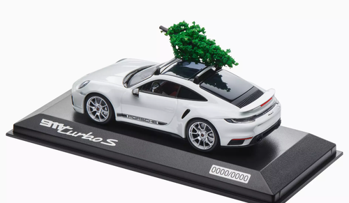 1/43 Dealer Edition 2021 Porsche 911 (992) Turbo S Christmas Edition (White) Car Model