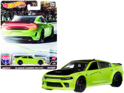 2020 Dodge Charger Hellcat Bright Green and Gray "American Scene" "Car Culture" Series Diecast Model Car by Hot Wheels