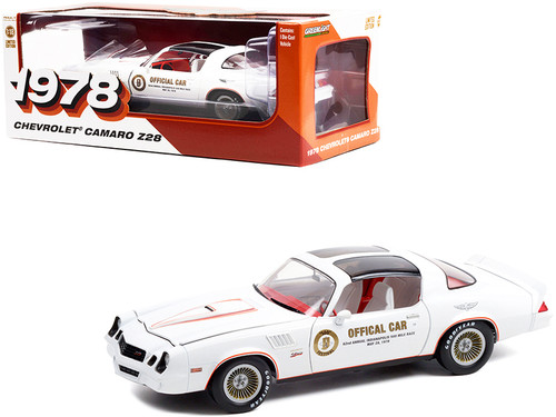 1978 Chevrolet Camaro Z/28 White Official Parade Car "62nd Indianapolis 500 Mile International Sweepstakes" (1978) 1/18 Diecast Model Car by Greenlight