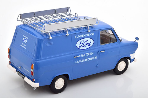 1/18 KK-Scale 1970 Ford Transit Box Van Ford Customer Service (Light Blue) Car Model