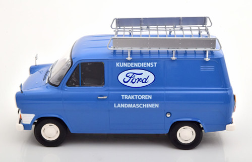 1/18 KK-Scale 1970 Ford Transit Box Van Ford Customer Service (Light Blue) Car Model