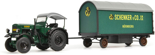 1/32 Schuco Deutz F3 Tractor with Trailer Schenker (Green) Car Model
