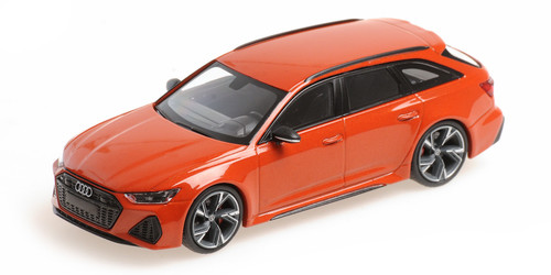 1/43 Minichamps 2020 Audi RS6 C8 Avant (Coral Orange Metallic) Car Model