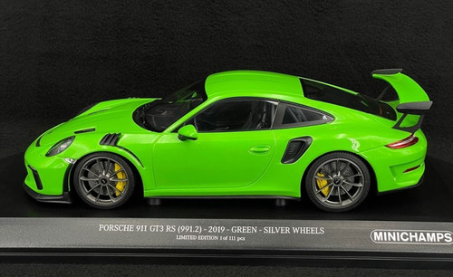 1/18 Minichamps 2019 Porsche 911 (991.2) GT3 RS (Lizard Green with Silver Rims) Car Model