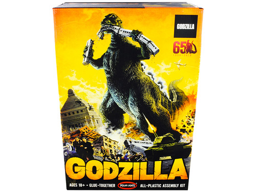 Skill 2 Model Kit Godzilla Figurine with Diorama Base "65th Anniversary Edition" (1954-2019) 1/144 Scale Model by Polar Lights