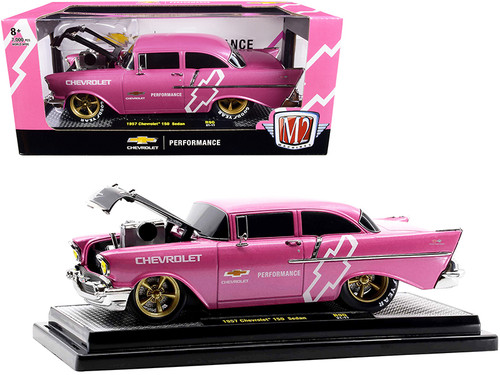 1/24 M2 Machines 1957 Chevrolet 150 Sedan (Black with Flames