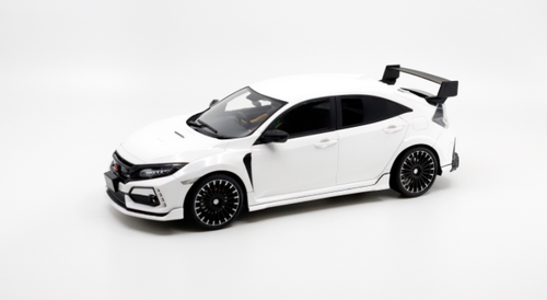 1/18 POPRACE FK8 Honda Mugen Civic Type R White with Figure inside Display case and base Resin Car Model