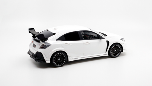 1/18 POPRACE FK8 Honda Mugen Civic Type R White with Figure inside Display case and base Resin Car Model