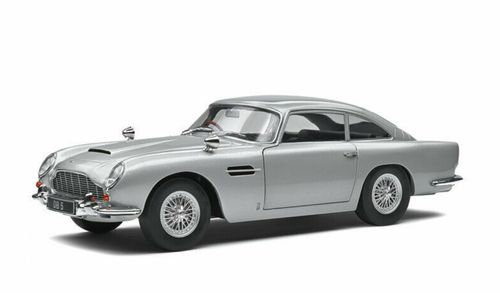 1964 Aston Martin DB5 RHD (Right Hand Drive) Birch Silver Metallic 1/18 Diecast Model Car by Solido