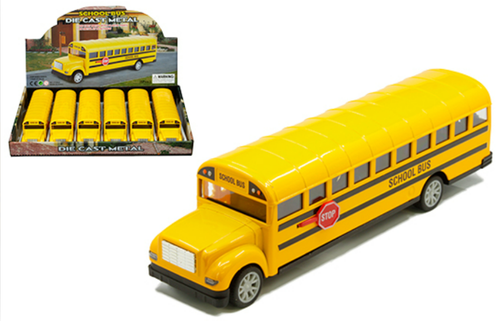 1 Piece x Display Tray Vehicles 8.5" School Bus Yellow Toy Car
