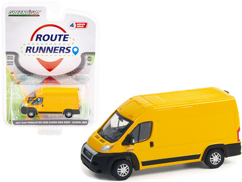 2021 Dodge Ram ProMaster 2500 Cargo High Roof Van Yellow "School Bus" "Route Runners" Series 4 1/64 Diecast Model Car by Greenlight