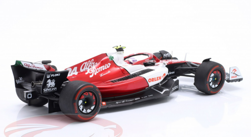 1/18 Spark 2022 Formula 1 Alfa Romeo F1 Team ORLEN C42 No.24 Alfa Romeo F1 Team ORLEN 10th Bahrain GP Zhou Guan Yu Car Model