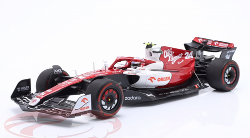 1/18 Spark 2022 Formula 1 Alfa Romeo F1 Team ORLEN C42 No.24 Alfa Romeo F1 Team ORLEN 10th Bahrain GP Zhou Guan Yu Car Model