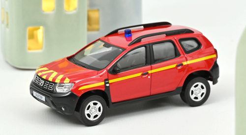 1/43 Norev 2020 Dacia Duster Pompiers (Red & Yellow) Diecast Car Model