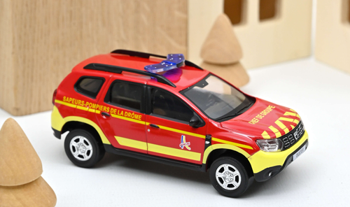 1/43 Norev 2020 Dacia Duster Pompiers Group Leader (Red & Yellow) Diecast Car Model