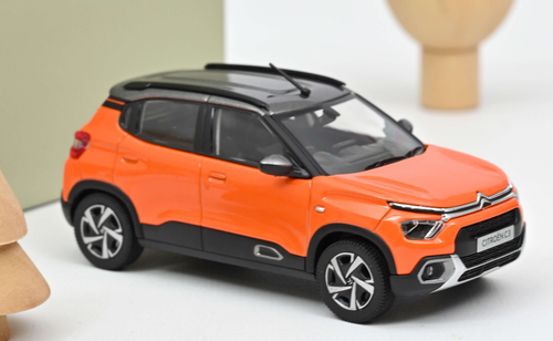 1/43 Norev 2021 Citroen C3 (Orange with Dark Grey Metallic Roof) Diecast Car Model