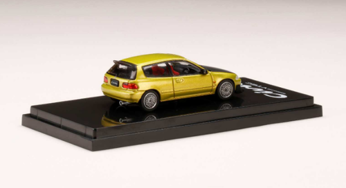  1/64 Hobby Japan Honda CIVIC (EG6) JDM STYLE /MESH WHEEL Yellow 