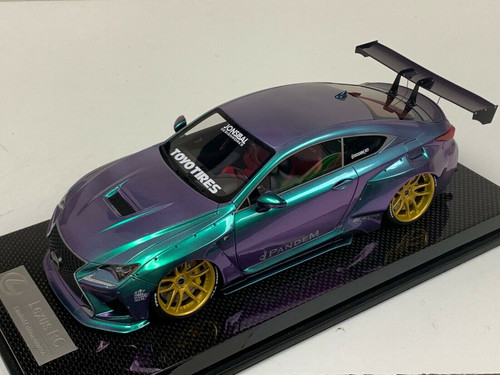 1/18 Dealer Edition Lexus RC F RCF Pandem Liberty Walk (Holographic with Gold Wheels) Resin Car Model Limited 100 Pieces