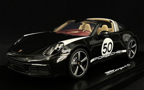 1/18 Dealer Edition Porsche 911 (992) Targa 4S #50 Heritage Edition (Black) Resin Car Model Limited 100 Pieces