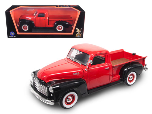 1950 GMC Pickup Truck Red and Black 1/18 Diecast Model Car by Road Signature