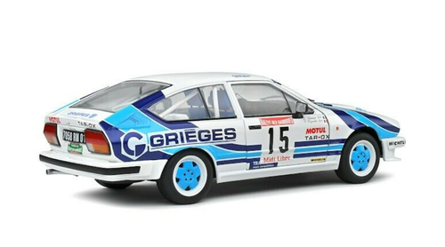 1/18 Solido 1986 Alfa Romeo GTV6 #15 Rallye des Garrigues Christian Rigollet, Michel Bathelot Diecast Car Model