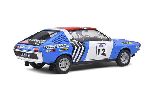 1/18 Solido 1974 Renault R17 Gordini #12 Winner Rallye Press-on-Regardless Jean-Luc Thérier, Christian Delferier Diecast Car Model