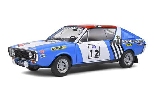 1/18 Solido 1974 Renault R17 Gordini #12 Winner Rallye Press-on-Regardless Jean-Luc Thérier, Christian Delferier Diecast Car Model