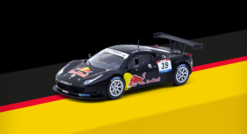 Ferrari 458 Italia GT3 #39 Sebastien Loeb - Bruno Hernandez "Red Bull" GT Tour (2011) "Hobby64" Series 1/64 Diecast Model Car by Tarmac Works