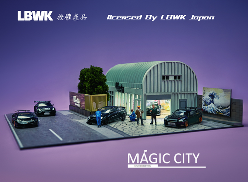 1/64 Magic City Japan LBWK Headquarter White Round Roof Exhibition Hall Diorama (car models & Figures NOT included) 