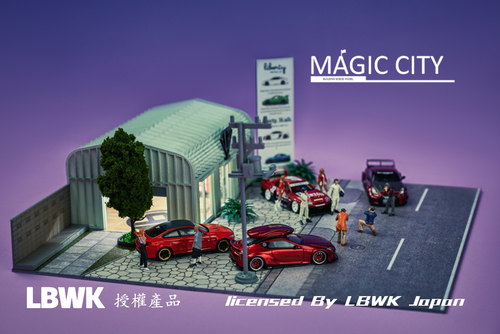 1/64 Magic City Japan LBWK Headquarter White Triangle Roof Exhibition Hall Diorama (car models & Figures NOT included) 