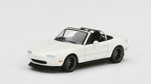 1/64 Mini GT Mazda Miata MX-5 (NA) Convertible Tuned Version Classic (White) Diecast Car Model