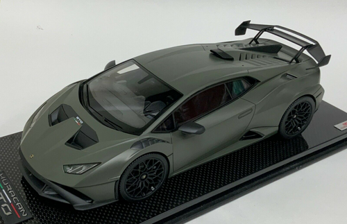 1/18 MR Collection Lamborghini Huracan STO Verde Turbine Green Resin Car Model Limited 25 Pieces