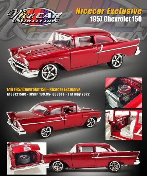 1/18 ACME 1957 Chevrolet Chevy 150 (Red) NC Exclusive Diecast Car Model