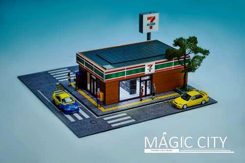 1/64 Magic City 7-Eleven Seven-Eleven 7-11 Diorama (car models & figures NOT included)