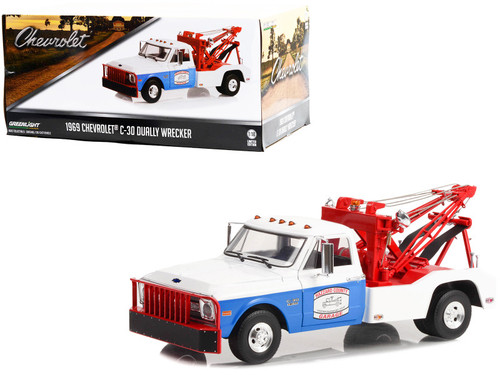 1969 Chevrolet C-30 Dually Wrecker Tow Truck White and Blue