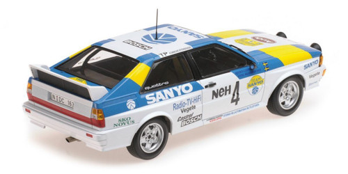 1/18 Minichamps 1982 Audi Quattro #4 Winner International Swedish Rallye Audi Sport Sweden Stig Blomqvist, Björn Cederberg Diecast Car Model