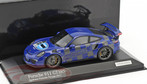 1/43 Minichamps 2017 Porsche 911 (991) GT3 RS Spokane Porsche Parade (Blue) Diecast Car Model