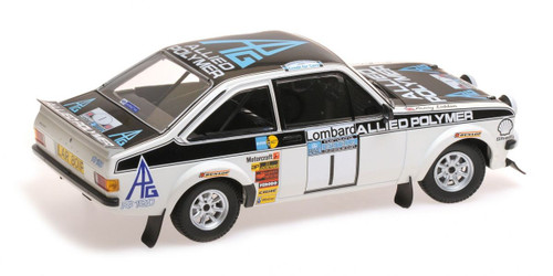 1/18 Minichamps 1975 Ford Escort RS 1800 #1 Winner RAC Rally Allied Polymer Group Timo Mäkinen, Henry Liddon Diecast Car Model