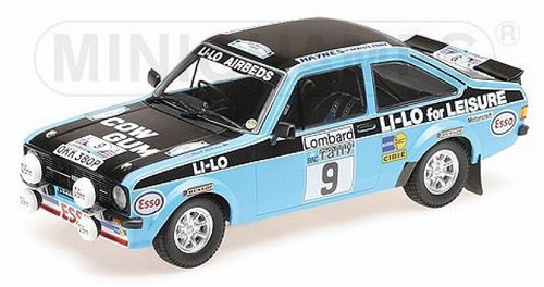 1/18 Minichamps 1978 Ford Escort RS 1800 #9 Lombard RAC Rallye LI-LO Equipe ESSO Roger Clark, Neil Wilson Diecast Car Model