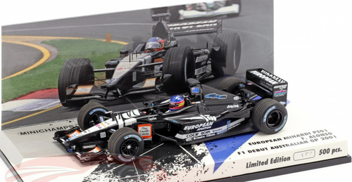 1/43 Minichamps 2001 Fernando Alonso Minardi PS01 #21 F1 Debut Australian GP Diecast Car Model