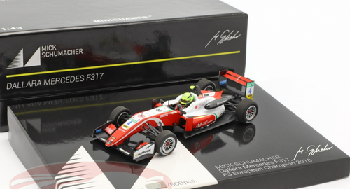 1/43 Minichamps 2018 Mick Schumacher Dallara F317 #4 Formula 3 Champion Car Model Limited Promo-Box