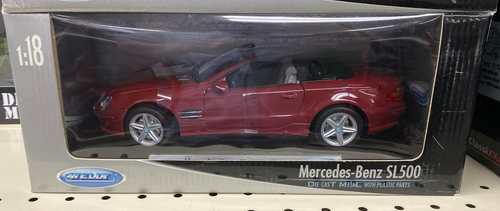 1/18 Welly Mercedes-Benz SL-Class SL500 Convertible (Dark Red) R230 (2001–2011) Diecast Car Model