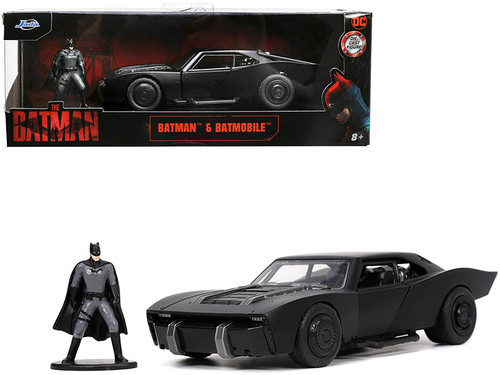 1/32 Jada 2022 "The Batman" Batmobile with Batman Figure Hollywood Rides Diecast Car Model