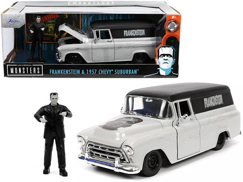1957 Chevrolet Suburban Gray and Black with Graphics and